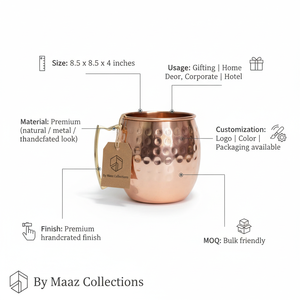 New 100% Pure Copper <b>Mug</b> Straw <b>Large</b> Capacity Modern Design Customizable Logo-High Quality Drinkware for Home Office Outdoor Use - Product Image 2