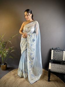 Ropa India pakistaní Georgette bordado Pallu diseño trabajo blusa piezas blusa elegante para Saree precio al por mayor indio - Product Image 5