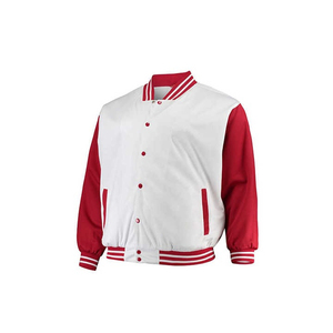 Veste en laine personnalisée pour homme, col montant, style universitaire, avec manches en cuir, veste d'hiver fine de type Letterman pour la vente en gros - Product Image 1
