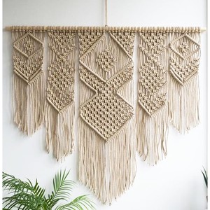 Art mural en macramé en coton fait main |   Design géométrique |   Vente en gros depuis l'Inde - Product Image 5