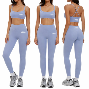 High Quality Seamless Yoga Set Sports Bra <b>Shorts</b> Elastic Waist Comfortable Breathable Activewear 4-Piece Set Eco-Friendly Quick - Product Image 1
