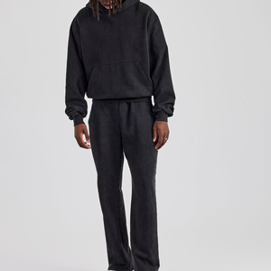 Pantalon évasé léger personnalisé avec logo pour homme, ensemble deux pièces coupe classique respirant taille élastique, survêtement évasé d'été pour homme - Product Image 4