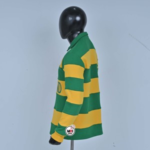 Wholesale Fashion Oakland Long Sleeves <b>Polo</b> <b>Shirts</b> <b>Green</b> Yellow Striped Embroidered Logo <b>Mens</b> Casual Knitted Cotton Breathable - Product Image 4