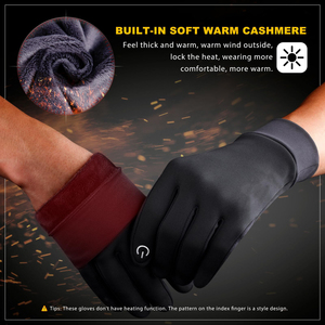 Mens And Womens Winter Gloves Touchscreen Windproof Thermal <b>Full</b> Finger Anti <b>Slip</b> Silicone Printing Palm Outdoor Sports Gloves - Product Image 5