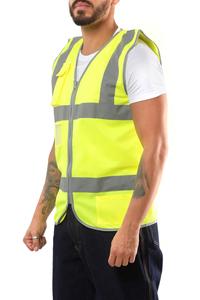 Reflective Safety Vests for Men Women High Visibility Vest with Pockets Mesh Fabric <b>Construction</b> Safety Apparel Neon <b>Work</b> Vest - Product Image 4
