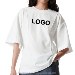 Camiseta con logotipo recortado para hombre de algodón 100%, estilo de ejercicio muscular de gran tamaño cuadrado, ajuste holgado, hombro caído, Color sólido - Product Image 1