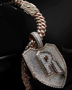 HipHop Rapper Jewelry Men's Iced Out Custom Letter Name <b>Pendant</b> 925 Sterling <b>Silver</b> VVS Moissanite Custom <b>Initial</b> Letter <b>Pendant</b> - Product Image 5