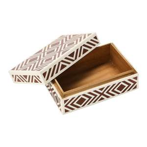 Caja de joyería de diseño de hueso de resina de lujo, caja decorativa de almacenamiento con incrustaciones de hueso, para el hogar, a un precio muy bajo. - Product Image 6