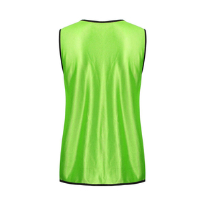 Unisex Neon Green Sleeveless Vest Crew Neck Quick Dry Polyester Adult Regular Fit All Seasons Sports Jersey - Product Image 3