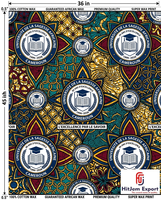 Fabricante de Telas Africanas de Lujo con Estampado de Cera, Personalizadas para Aniversarios Universitarios, Conveniones y Celebraciones, OEM Nigeria