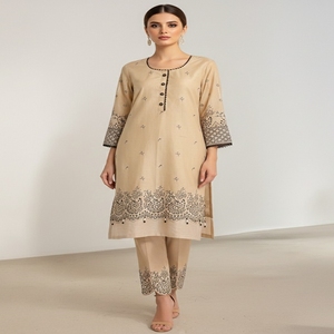 Vestido Shalwar Kameez paquistaní bordado en color morado para mujer, personalizable, con MOQ bajo, el más vendido de 2026 - Product Image 6