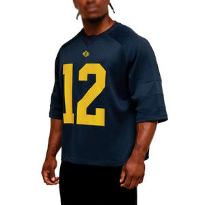 Camiseta de Fútbol Americano Personalizada de Malla para Hombre, Cuello en V, Transpirable, Deportiva, Ropa de Equipo, Personalización OEM, Etiqueta Privada, Suministro al por Mayor - Product Image 3