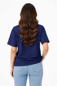 เสื้อยืดผู้หญิงฤดูร้อน สีกรมท่า ผ้าฝ้ายนุ่ม สวมใส่สบาย แขนสั้น ระบายอากาศได้ดี คุณภาพสูง ปรับแต่งได้ แฟชั่นเสื้อผ้า - Product Image 3