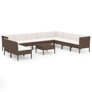 Ensemble de salon de jardin marron et crème - Product Image 2
