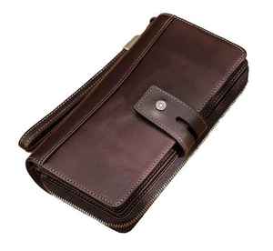 กระเป๋าสตางค์หนังแท้สีดำสำหรับผู้ชาย ดีไซน์หรูหรา ทำมือ ทรงบาง - Product Image 5