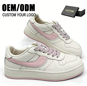 Sneakers da <span class=keywords><strong>Donna</strong></span> Casual con Suola Spessa e Lacci, Design Traspirante alla Moda, Bianche Versatili per Tutte le Stagioni, <span class=keywords><strong>Scarpe</strong></span> da Skateboard - Product Image 1