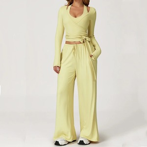 Conjunto de Yoga de Manga Larga para Mujer, Ropa Deportiva para Gimnasio y Fitness con Sujetador Deportivo y Leggings, Ropa Deportiva para Entusiastas del Gimnasio - Product Image 3