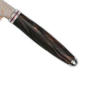 Couteau de chef artisanal en cuivre à motif damas pour cuisine extérieure, avec poignée confortable pour la randonnée et la cuisine en pique-nique - Product Image 6