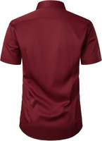 Kemeja Kerja Pria Lengan Setengah dengan Logo Custom, Seragam Kantor Profesional, Bahan Poplin Bernapas, Kancing, Kasual Bisnis Premium, ODM