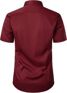 Custom Logo <b>Half</b> Sleeve Dress <b>Shirt</b> Men's Professional Office Uniform Poplin Breathable <b>Button</b> Up Smart Business Casual Premium - Product Image 2
