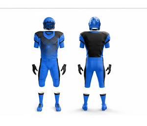 Ensemble d'uniformes de football américain haute performance, vêtements d'équipe personnalisés |   Ensemble de football avec maillot et pantalon |   Polyester respirant - Product Image 5