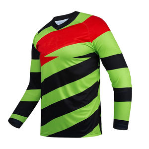 Maillot de motocross unisexe personnalisé sublimé, grande taille, coupe-vent, service OEM, découpe automatisée, polyester respirant - Product Image 1