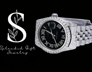 Reloj de Lujo para Hombre, Estilo Hip Hop, Chapado en Plata de Ley 925, Completamente Adornado con Diamantes Moissanite, Movimiento de Cuarzo, Esfera de Cristal, para Uso Profesional - Product Image 1