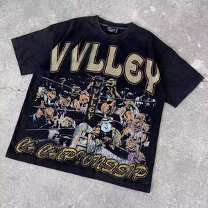 Camiseta Personalizada con Pedrería, Estilo Vintage, Lavado Ácido, Cuello Redondo, Algodón Grueso de 300 GSM, Impresión DTG, Corte Cuadrado, Camiseta Gráfica para Hombre - Product Image 5