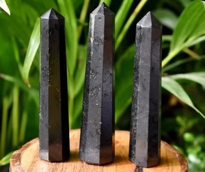 Tour de cristal de tourmaline noire naturelle à prix d'usine, pierre précieuse porte-bonheur, décoration d'intérieur, pointe de cristal, pierres de guérison, méditation - Product Image 2