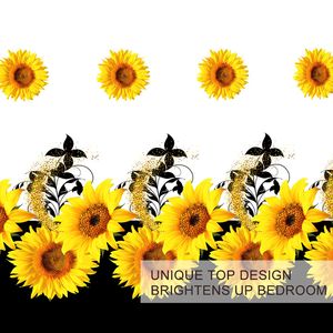 Set Copripiumino Girasole 3 Pezzi, Sfondo Bianco e Nero con Fiori Gialli, in Poliestere, Misura Twin, Decorazione per Camera da Letto Adulti - Product Image 6