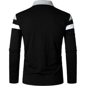 Polo d'hiver pour homme de haute qualité, 100 % coton, tissu respirant, avec poche, séchage rapide, teinture unie - Product Image 2