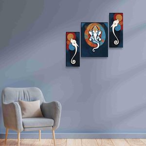 Daystar Trade Ganesh Art Ensemble de sculptures murales en métal, design géométrique abstrait, sculpture murale moderne, salon, paquet unique rond - Product Image 4