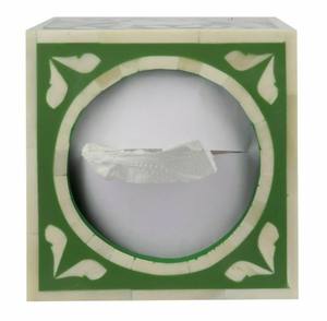 Boîte à mouchoirs élégante en bois avec incrustations en os, support décoratif fait main, accent de luxe pour la maison, le bureau ou la chambre d'hôtel - Product Image 4