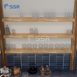 Heavy Duty Hevea <b>Wooden</b> Floating Wall <b>Shelves</b> Space-Saving Wall Mounted Storage Organizer for Home & Office - Product Image 6