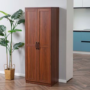 Armadio Dispensa da Cucina a 2 Ante da 160 cm con 5 Ripiani e 2 Ripiani Regolabili, Marrone, per Sala da Pranzo - Product Image 2