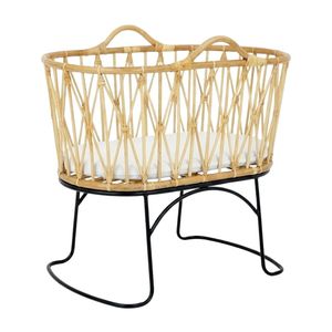 High Quality Children Furniture Nursery Room Boho Rattan Baby Crib Wholesale Factory Price Hot Sale Cheap Eco Friendly <b>Bed</b> - Product Image 2