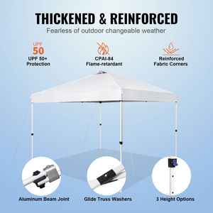 Tenda a baldacchino pop-up 3x3 m (10x10 ft) in PU 250D argentato impermeabile, portatile con borsa a rotelle e sacchi di sabbia - Product Image 3