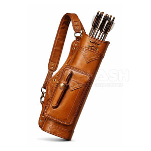 Sacoche de tir à l'arc en cuir pour homme, faite à la main, avec coutures robustes, sangle réglable, légère, équipement d'entraînement en plein air - Product Image 2
