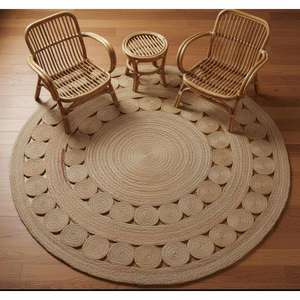 Multipurpose Eco Braided Jute Rug – Natural Fiber Floor <b>Carpet</b> for Living Room, Bedroom and Decorative Use - Product Image 2