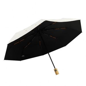 Paraguas Plegable Moderno 2025 con Protección UV Automática, Mango de Madera y Revestimiento Negro, Ideal para Regalos Empresariales - Product Image 3