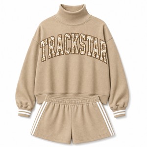 Conjunto Deportivo de Sudadera Holgada y Pantalones Cortos para Mujer Trackstar, Modelo TS-SET-061 - Product Image 1