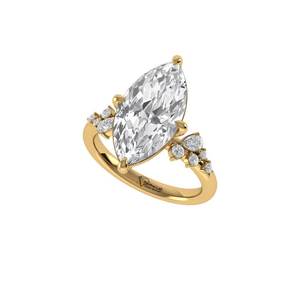 Anillo de Diamante Cultivado en Laboratorio con Corte Pera y Marquesa, Plata de Ley 925, Oro de 9K, 14K, 18K, Joyería Elegante de Compromiso para Mujer - Product Image 3