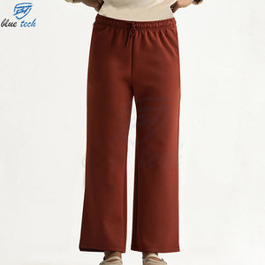 Pantalon de survêtement large pour femme, taille haute, 100 % coton molletonné, écologique, décontracté, style streetwear - Product Image 4