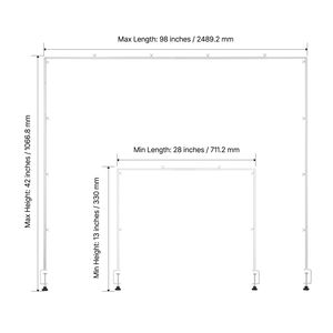 Supporto Regolabile da Tavolo per Palloncini, Altezza 33-107 cm, Lunghezza 71-244 cm, in Metallo, per Arco Nuziale - Product Image 6