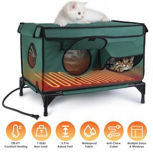 Refugio para Gatos al Aire Libre Impermeable, Casa para Gatos con Aislamiento Resistente a la Intemperie, Almohadilla Térmica Anti-Mordidas para Gatos Silvestres - Product Image 2