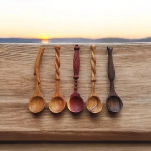 Cuillère à thé en bois, sans danger pour les aliments, en bois naturel, cuillère à café, à thé, à sucre, accessoire de cuisine poli pour la cuisson - Product Image 1