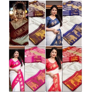 Sari de Seda Elegante para Mujer, Atuendo Tradicional Moderno para Fiestas y Eventos, a Precio de Mayoreo - Product Image 1