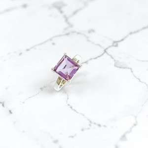 Bagues en argent sterling 925 avec pierres précieuses facettées en améthyste violette naturelle, bagues carrées de qualité supérieure, pierres précieuses taillées - Product Image 3