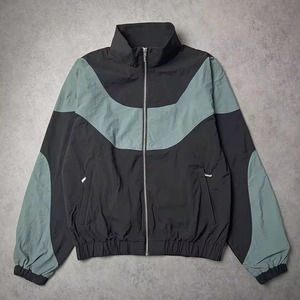Men's Lightweight <b>Waterproof</b> Nylon Windbreaker <b>Jacket</b> with Stand Collar Zipper Closure Windbreaker Tracksuit for Spring - Product Image 4