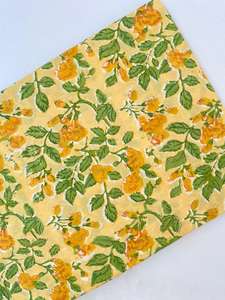 Indian Handmade Eco-Friendly Cotton Fabric Hand <b>Block</b> Printed Breathable Floral Prints for Home Decor & Bags - Product Image 2